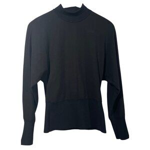 Theory Womens Black Pullover Turtleneck Sweater Dolman Sleeve Viscose Blend Sz S